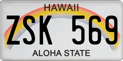 HI license plate ZSK569
