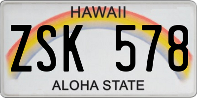 HI license plate ZSK578