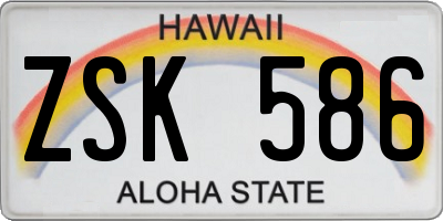 HI license plate ZSK586