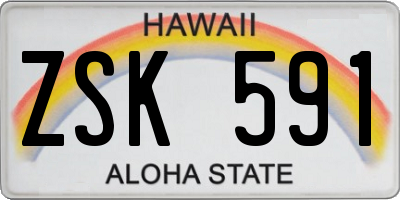 HI license plate ZSK591