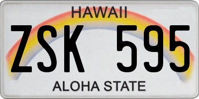 HI license plate ZSK595