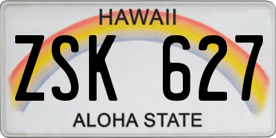 HI license plate ZSK627