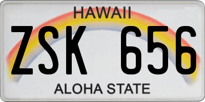 HI license plate ZSK656
