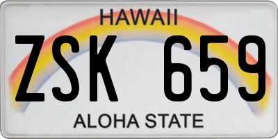 HI license plate ZSK659