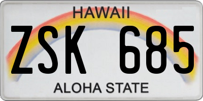 HI license plate ZSK685