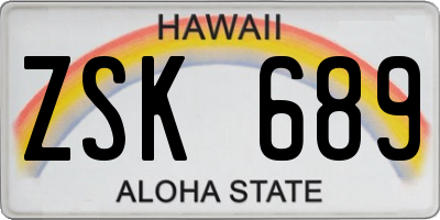 HI license plate ZSK689