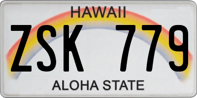 HI license plate ZSK779