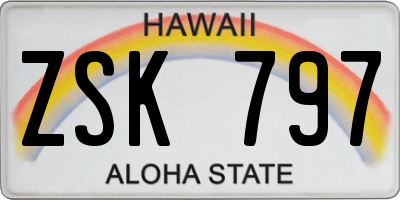 HI license plate ZSK797