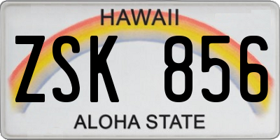 HI license plate ZSK856