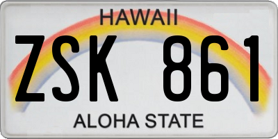 HI license plate ZSK861