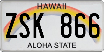HI license plate ZSK866