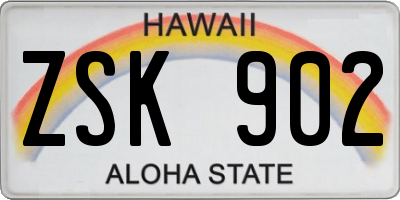 HI license plate ZSK902