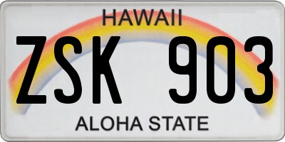 HI license plate ZSK903