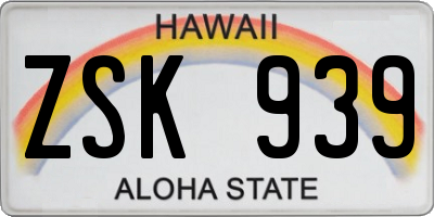 HI license plate ZSK939