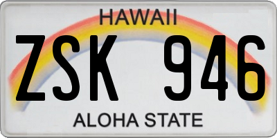 HI license plate ZSK946
