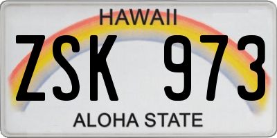 HI license plate ZSK973