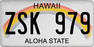 HI license plate ZSK979