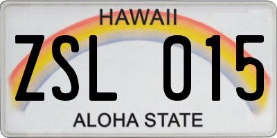 HI license plate ZSL015