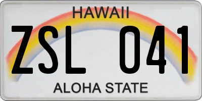 HI license plate ZSL041