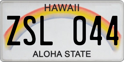 HI license plate ZSL044