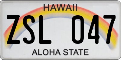 HI license plate ZSL047