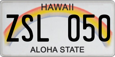 HI license plate ZSL050