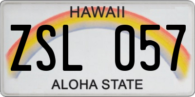 HI license plate ZSL057