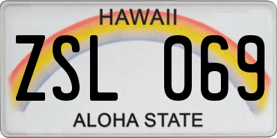 HI license plate ZSL069