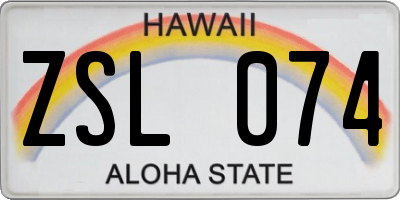 HI license plate ZSL074