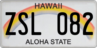 HI license plate ZSL082