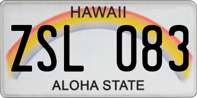 HI license plate ZSL083