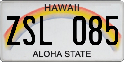 HI license plate ZSL085
