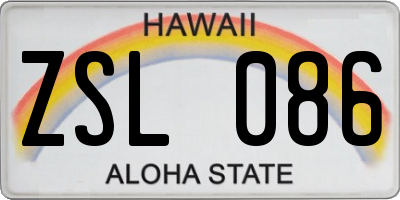 HI license plate ZSL086