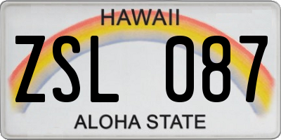 HI license plate ZSL087