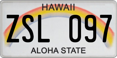 HI license plate ZSL097