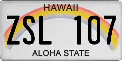 HI license plate ZSL107