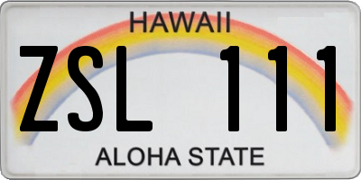 HI license plate ZSL111
