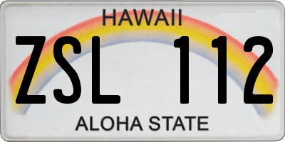 HI license plate ZSL112