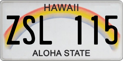 HI license plate ZSL115