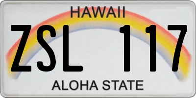 HI license plate ZSL117