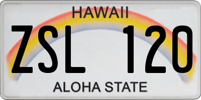 HI license plate ZSL120