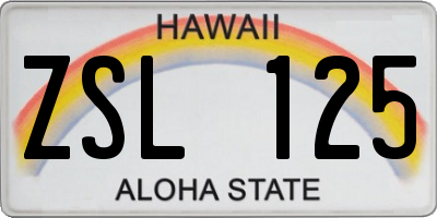 HI license plate ZSL125
