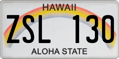 HI license plate ZSL130