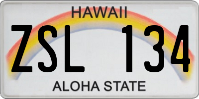 HI license plate ZSL134