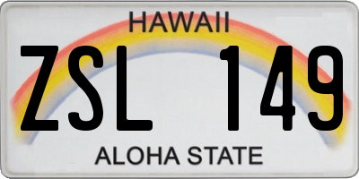 HI license plate ZSL149