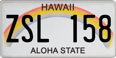 HI license plate ZSL158