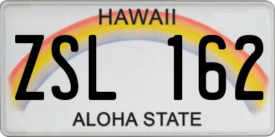 HI license plate ZSL162