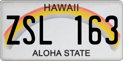 HI license plate ZSL163