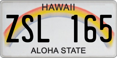 HI license plate ZSL165
