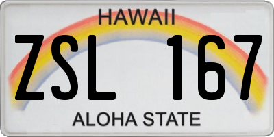 HI license plate ZSL167
